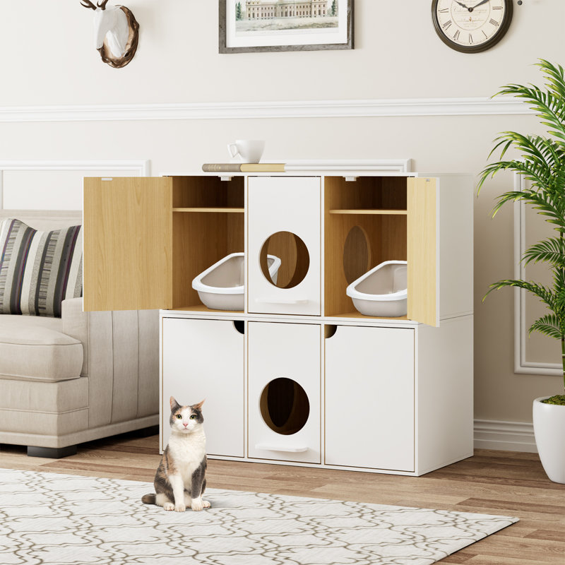 Tucker Murphy Pet™ Stackable Cat Litter Box Enclosure Wayfair